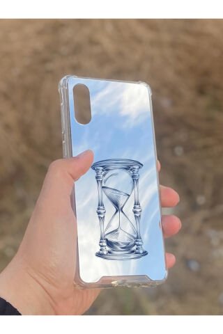 Samsung Galaxy A02 Uyumlu Aynalı Kum Saati Desenli Darbe Kamera Korumalı Silikon Telefon Kılıfı