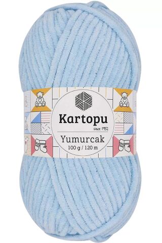 1 Adet Yumurcak Kadife El Örgü İpi Bebe Mavi K523