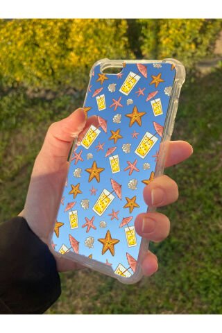 İphone 6S Plus Uyumlu Aynalı Limonata Desenli Darbe Kamera Korumalı Silikon Telefon Kılıfı
