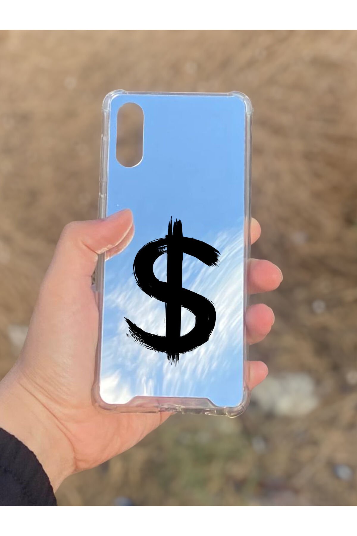 Samsung Galaxy A02 Uyumlu Aynalı Dolar Desenli Darbe Kamera Korumalı Silikon Telefon Kılıfı
