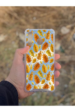 Samsung Galaxy A30 Uyumlu Aynalı Kahverengi Desenli Darbe Kamera Korumalı Silikon Telefon Kılıfı