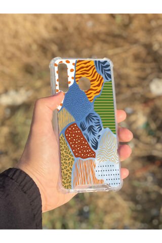 Samsung Galaxy A30 Uyumlu Aynalı Renkli Leopar Desenli Darbe Kamera Korumalı Silikon Telefon Kılıfı