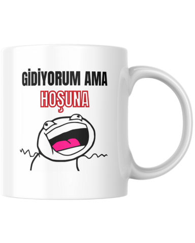 Gidiyorum Ama Hoşuna Tasarım Seramik 350 Ml Kupa Bardak