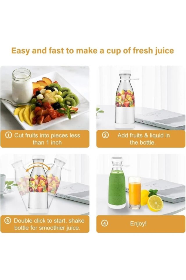 Taşınabilir El Blender 420 ML Meyve Smoothie Hazırlama Şişe Şeklinde Pratik