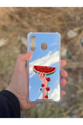 Samsung Galaxy A30 Uyumlu Aynalı Palestine Desenli Darbe Kamera Korumalı Silikon Telefon Kılıfı