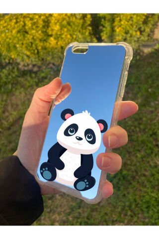 İphone 6S Plus Uyumlu Aynalı Poncik Desenli Darbe Kamera Korumalı Silikon Telefon Kılıfı