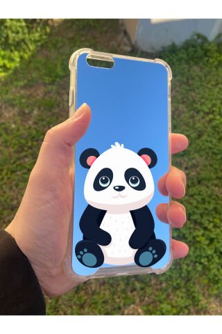 İphone 6S Plus Uyumlu Aynalı Poncik Desenli Darbe Kamera Korumalı Silikon Telefon Kılıfı