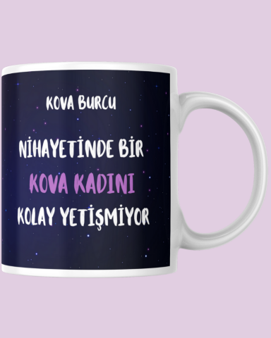 Kova Burcu Kadını Tasarım Seramik 350 Ml Kupa Bardak