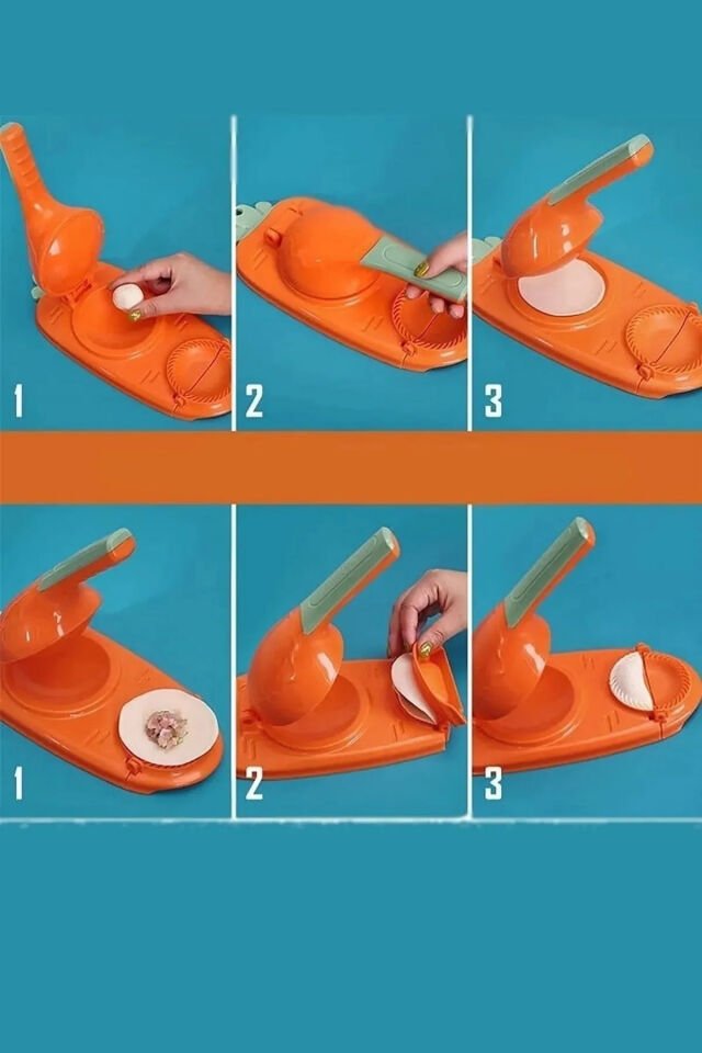 Mantı & Çiğ Börek Hamur Kalıbı Hamur Presi Hamuriçi Hazırlama Aparatı 2+1 Pratik Mutfak