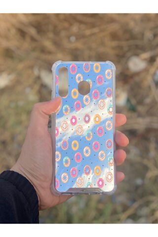Samsung Galaxy A30 Uyumlu Aynalı Donut Desenli Darbe Kamera Korumalı Silikon Telefon Kılıfı