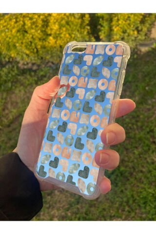 İphone 6S Plus Uyumlu Aynalı Geometrik Desenli Darbe Kamera Korumalı Silikon Telefon Kılıfı