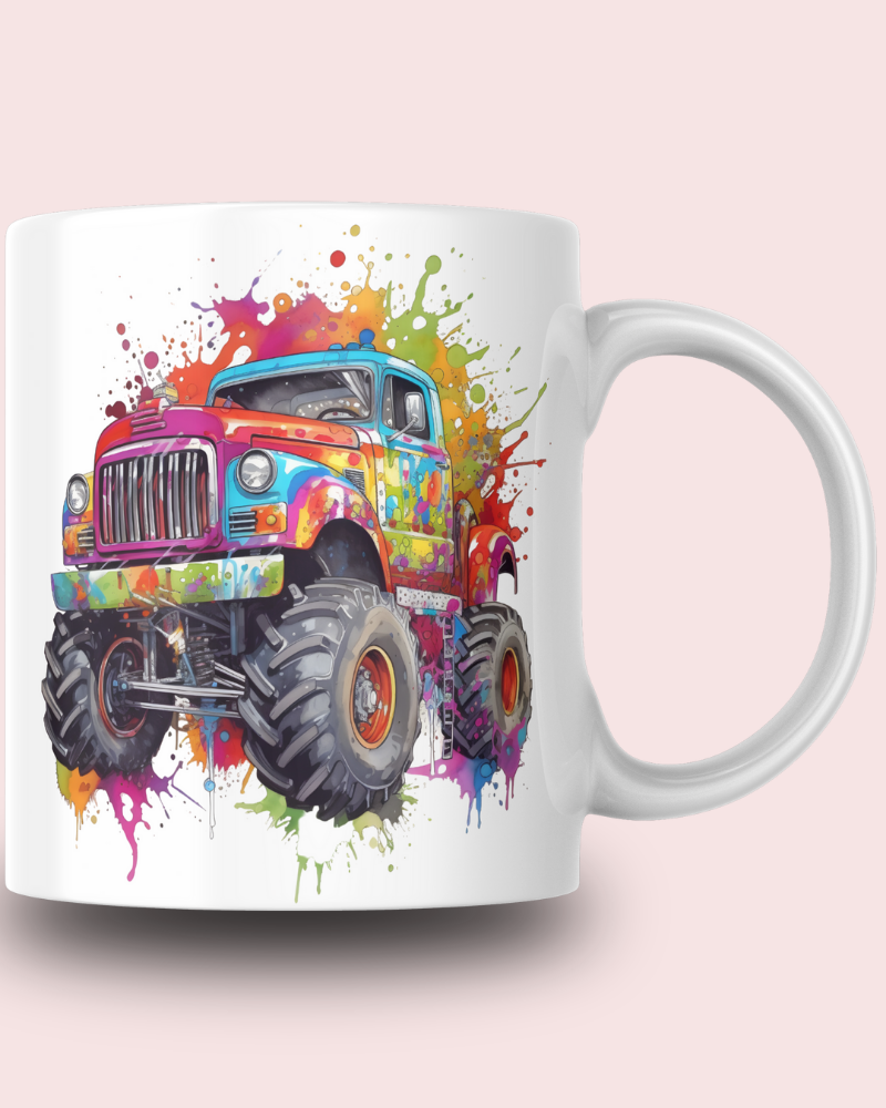 Monster Araba Temalı Tasarım Seramik 350 Ml Kupa Bardak