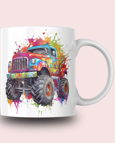 Monster Araba Temalı Tasarım Seramik 350 Ml Kupa Bardak