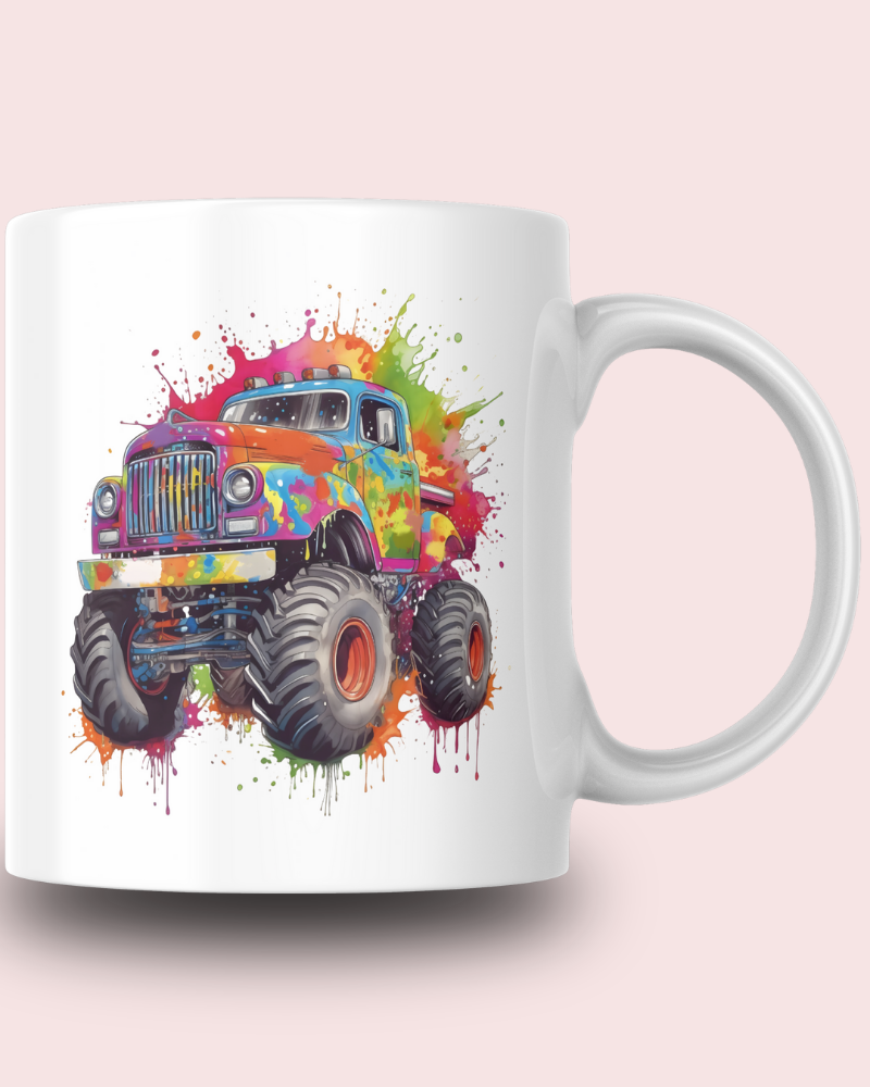 Monster Araba Temalı Tasarım Seramik 350 Ml Kupa Bardak