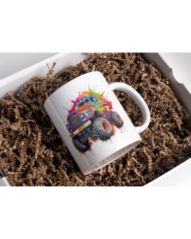 Monster Araba Temalı Tasarım Seramik 350 Ml Kupa Bardak