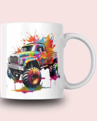 Monster Araba Temalı Tasarım Seramik 350 Ml Kupa Bardak