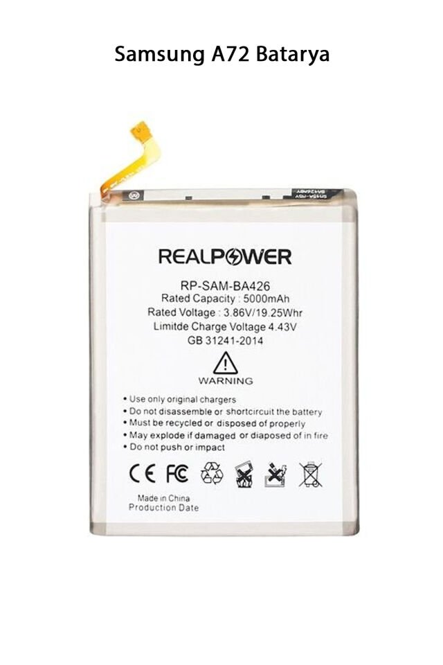 Samsung A72 Telefonlarla Uyumlu Batarya 5000 mAh