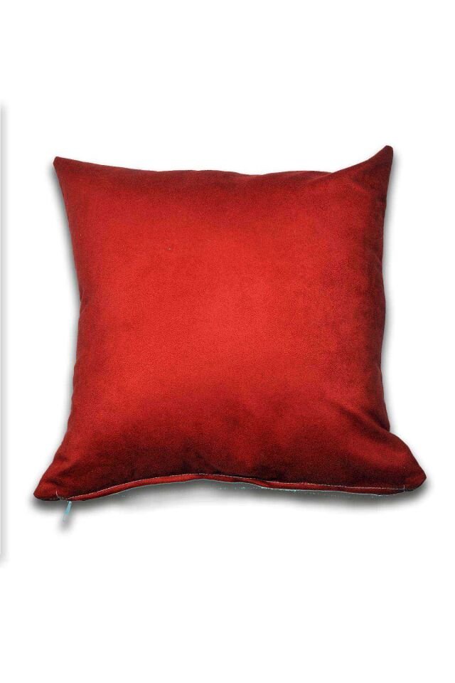 4 adet Süet Kırlent Minder Kılıfı 40X40cm Bordo Turquaz