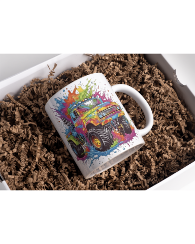 Monster Araba Temalı Tasarım Seramik 350 Ml Kupa Bardak
