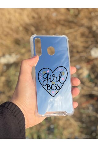 Samsung Galaxy A30 Uyumlu Aynalı Girl Bos Desenli Darbe Kamera Korumalı Silikon Telefon Kılıfı