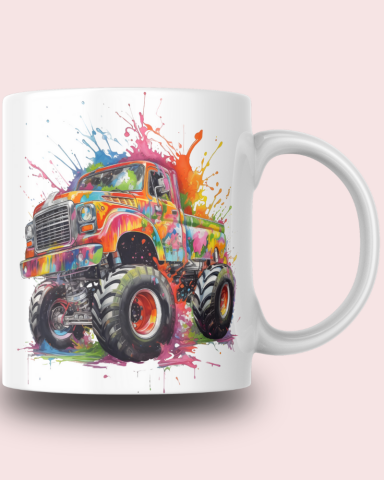 Monster Araba Temalı Tasarım Seramik 350 Ml Kupa Bardak
