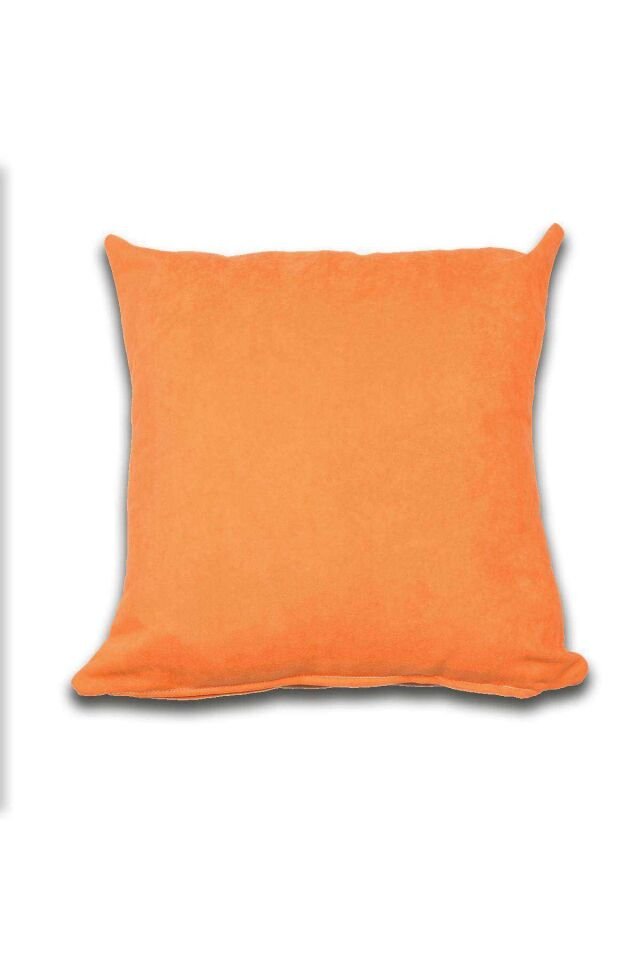 4 adet Süet Kırlent Minder Kılıfı 40X40cm Hardal Sarısı Portakal