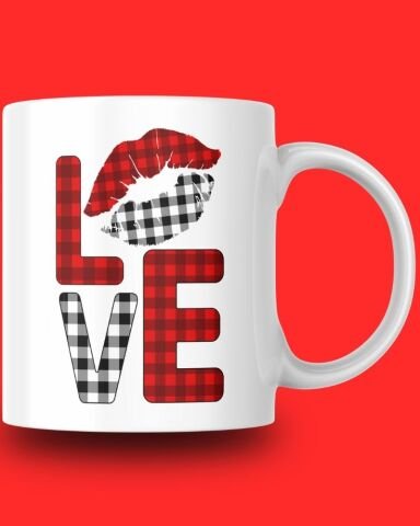 Sevgililer Günü Temalı Tasarım Seramik 350 Ml Kupa Bardak