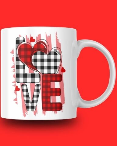 Sevgililer Günü Temalı Tasarım Seramik 350 Ml Kupa Bardak