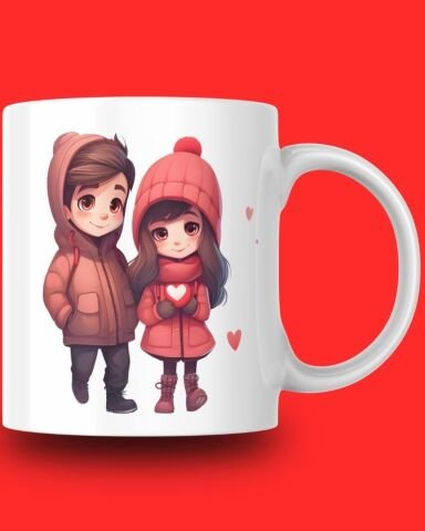 Sevgililer Günü Temalı Tasarım Seramik 350 Ml Kupa Bardak