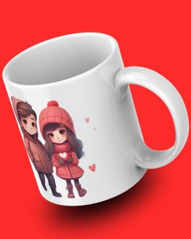 Sevgililer Günü Temalı Tasarım Seramik 350 Ml Kupa Bardak