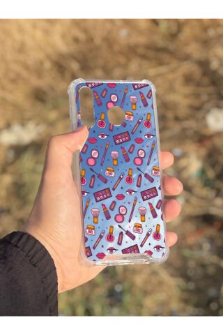Samsung Galaxy A30 Uyumlu Aynalı Makyaj Desenli Darbe Kamera Korumalı Silikon Telefon Kılıfı