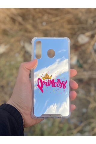 Samsung Galaxy A30 Uyumlu Aynalı Prenses Desenli Darbe Kamera Korumalı Silikon Telefon Kılıfı