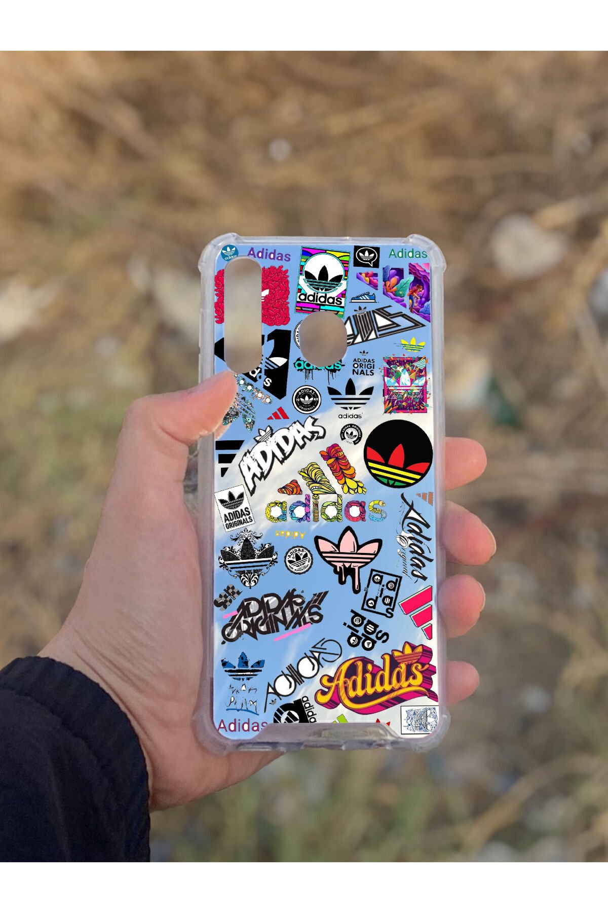 Samsung Galaxy A30 Uyumlu Aynalı Renkli Desenli Darbe Kamera Korumalı Silikon Telefon Kılıfı