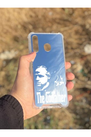 Samsung Galaxy A30 Uyumlu Aynalı GodFather Desenli Darbe Kamera Korumalı Silikon Telefon Kılıfı