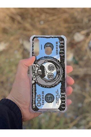 Samsung Galaxy A30 Uyumlu Aynalı Rick Dolar Desenli Darbe Kamera Korumalı Silikon Telefon Kılıfı