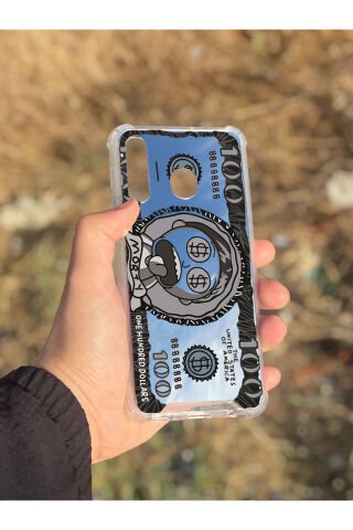Samsung Galaxy A30 Uyumlu Aynalı Rick Dolar Desenli Darbe Kamera Korumalı Silikon Telefon Kılıfı
