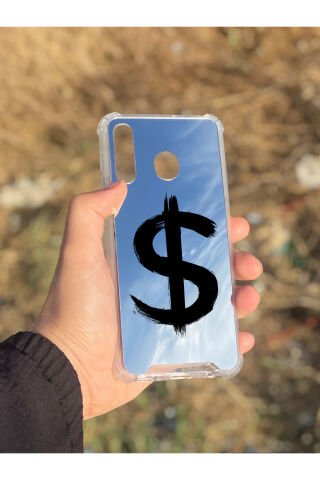 Samsung Galaxy A30 Uyumlu Aynalı Dolar Desenli Darbe Kamera Korumalı Silikon Telefon Kılıfı