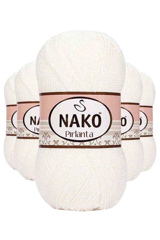 5 Adet Pırlanta Amigurumi El Örgü İpi Yünü Beyaz 208