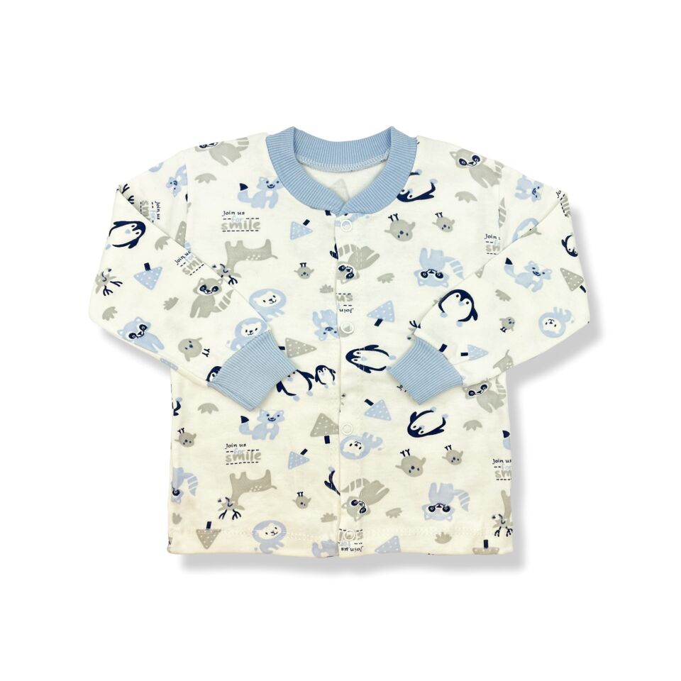 Sema Baby Happy Animals Bebek Pijama Takımı Mavi 0-3 Ay