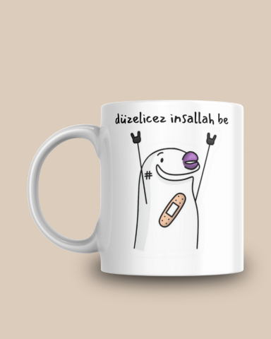 Komik Doodle Tasarım Seramik 350 Ml Kupa Bardak