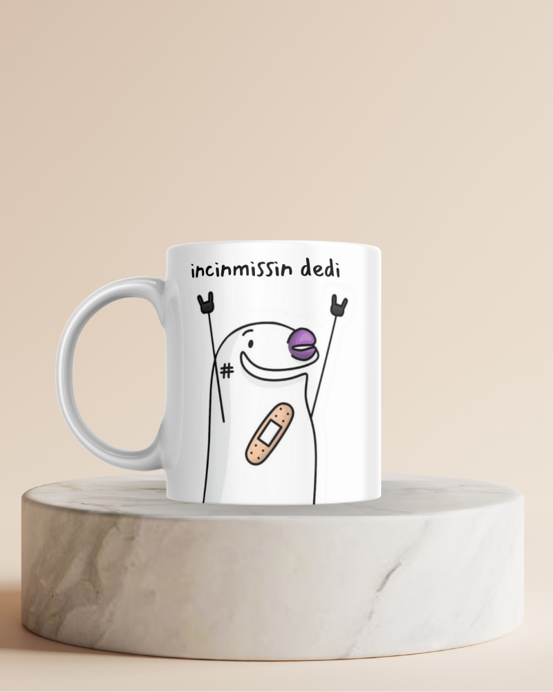 Komik Doodle Tasarım Seramik 350 Ml Kupa Bardak
