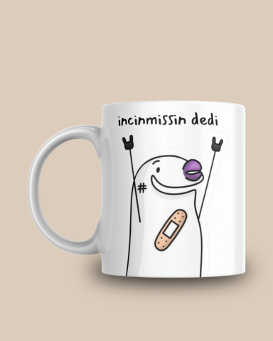 Komik Doodle Tasarım Seramik 350 Ml Kupa Bardak