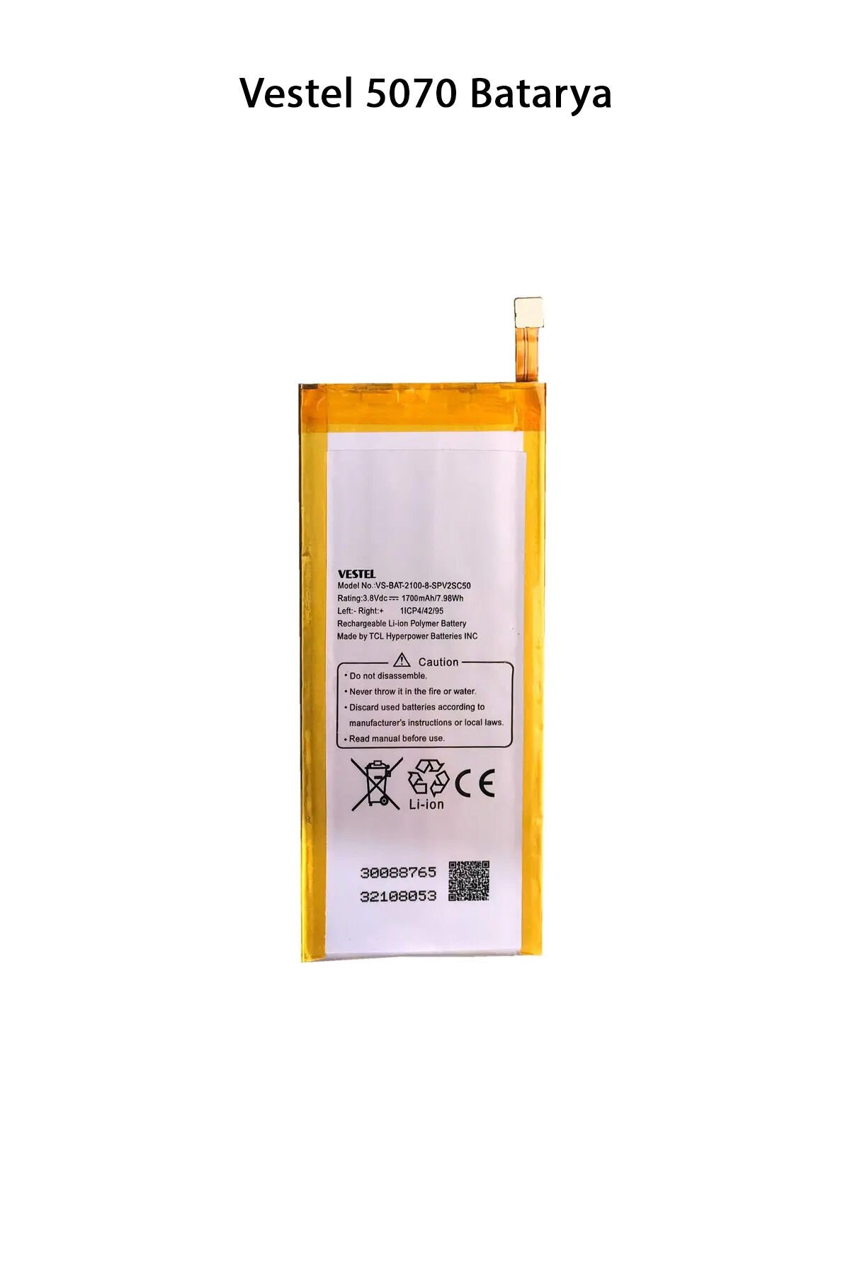 Vestel 5070 Telefonlarla Uyumlu Batarya 3000 mAh