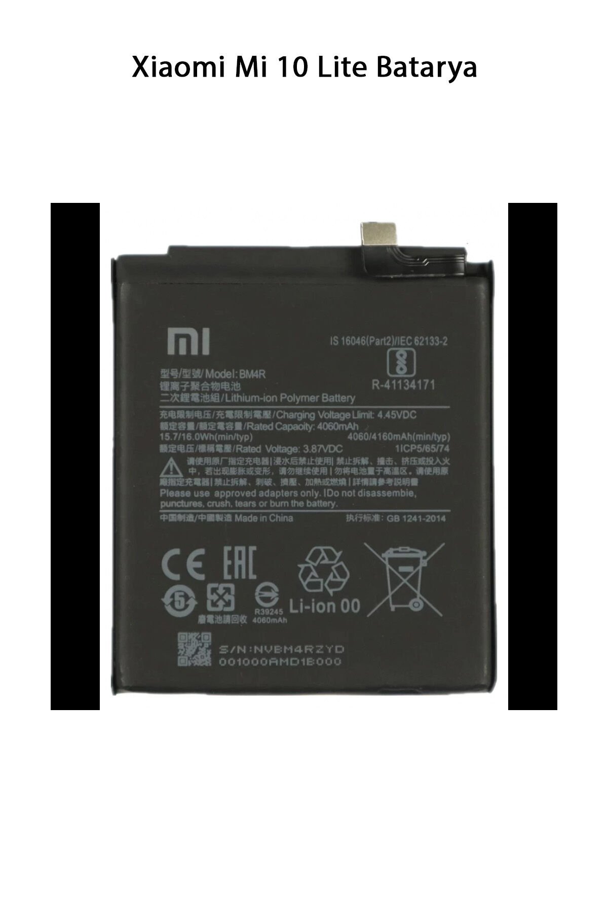 Xiaomi Mi 10 Lite Telefonlarla Uyumlu Batarya 4160 mAh