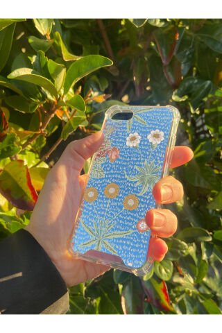 İphone 7 Uyumlu Aynalı Çiçek Desenli Darbe Kamera Korumalı Silikon Telefon Kılıfı