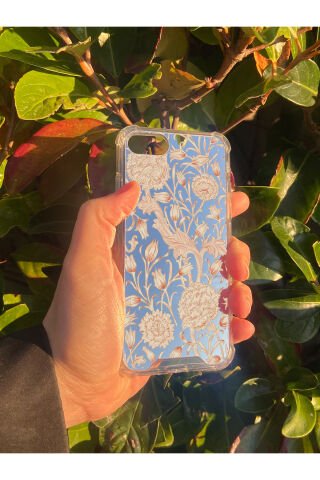 İphone 7 Uyumlu Aynalı Lale Desenli Darbe Kamera Korumalı Silikon Telefon Kılıfı