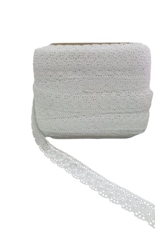 Kopanaki Dantel en 4 cm Beyaz 10 Metre
