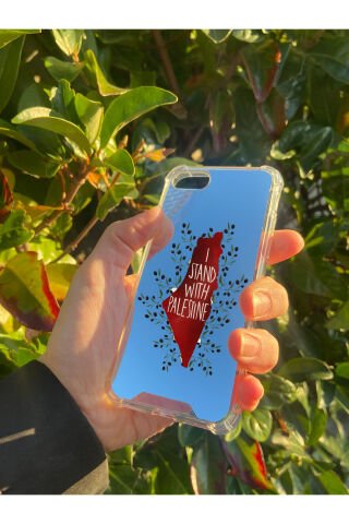 İphone 7 Uyumlu Aynalı Palestine Desenli Darbe Kamera Korumalı Silikon Telefon Kılıfı