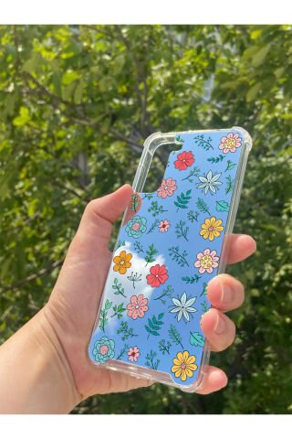 Samsung S21 Plus Uyumlu Aynalı Yeşil Desenli Darbe Kamera Korumalı Silikon Telefon Kılıfı