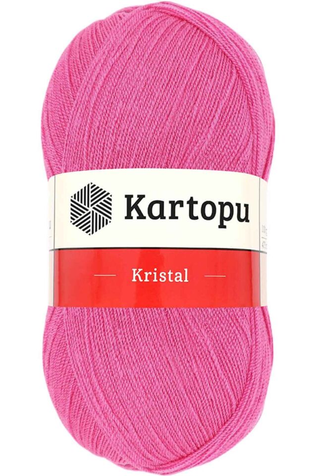 Kristal Çift Katlı El Örgü Lif İpi Şeker Pembe K772